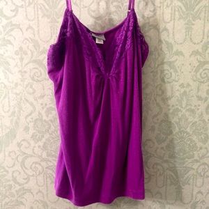 Purple Lacey tank top.